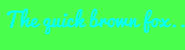Image with Font Color 00FFFF and Background Color 4DFF4D